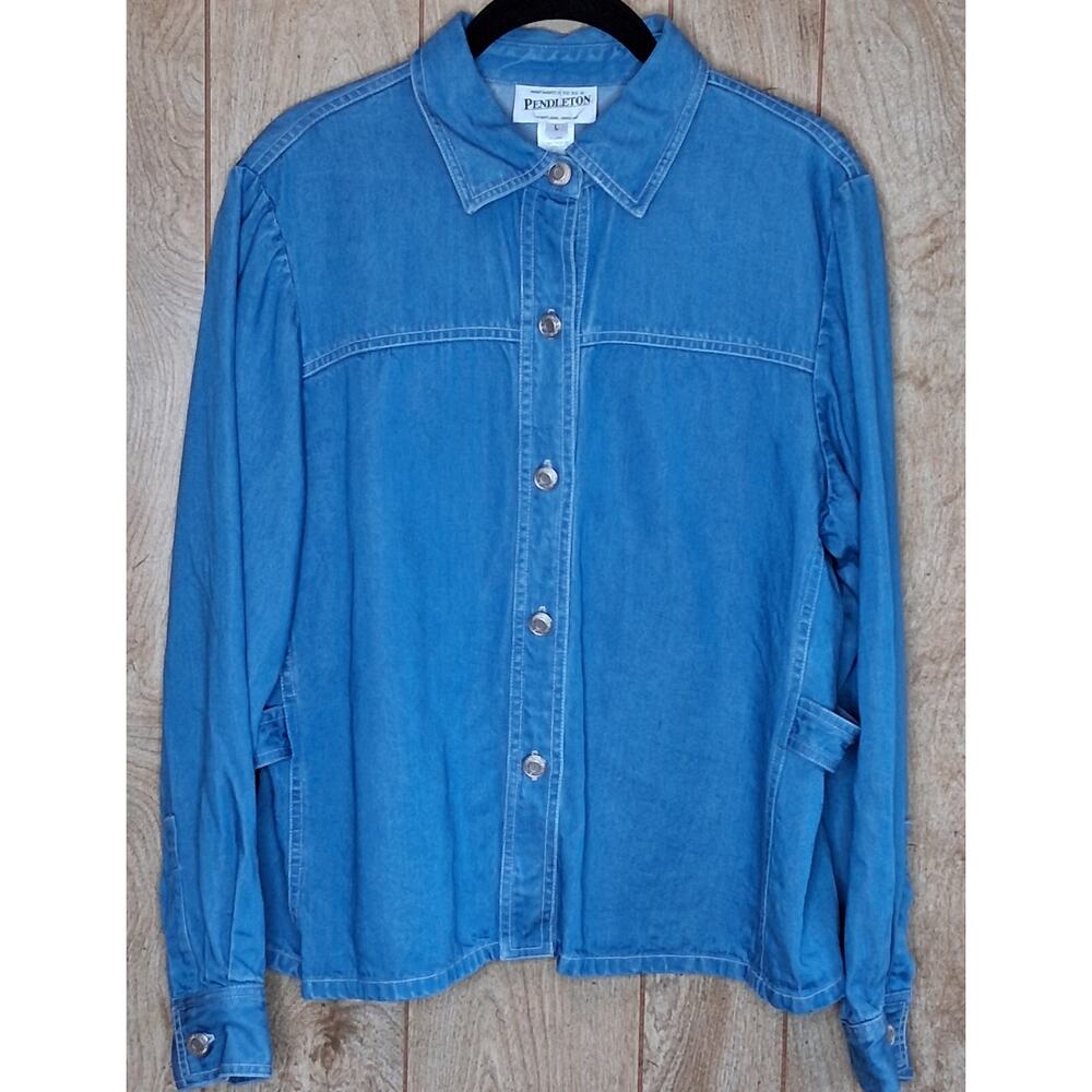 Pendleton Blue Denim Button-Front Jacket